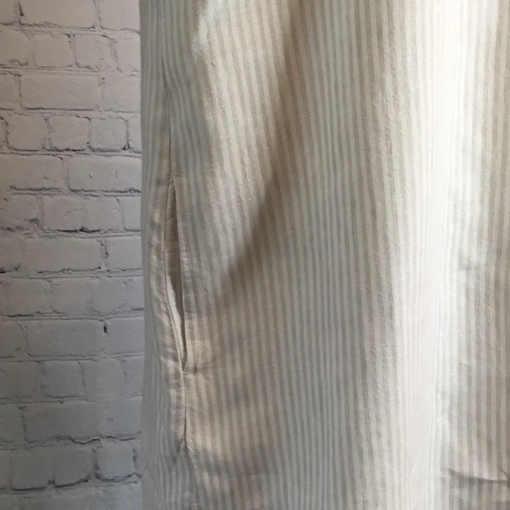 Tommy Bahama Two Palms Ruffle White/tan Striped Shift Dress - Picture 9 of 12
